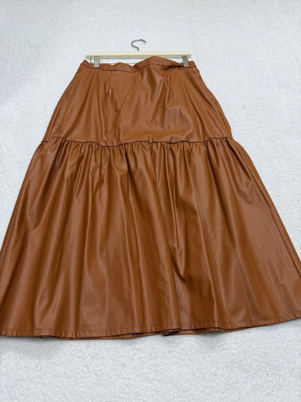Who What Wear Target Skirt Brown Pull On City Faux Leather Preppy Medium New